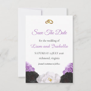 Carte de sauvegarde de mariage floral lavande