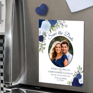 Carte de sauvegarde de mariage florale et photo Bo
