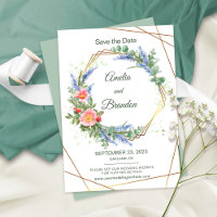 Carte de sauvegarde de mariage rustique lavande