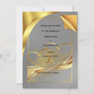 Carte de sauvegarde élégante en or Mariage de lu