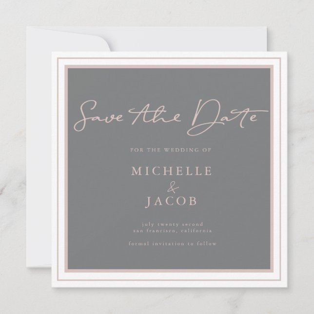 Carte de Save The Date Carrée | Airy Pastel (Devant)