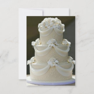 Carte de save the date gâteau de mariage