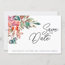 Carte de Save the Date Horizontale Mauve Romantiqu