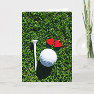 Carte de scène d'amour sur un vert de golf