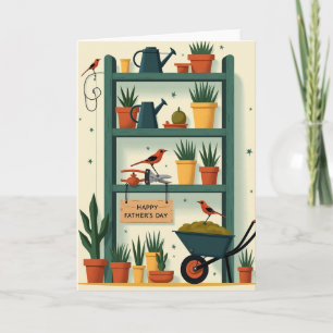 Carte de scène de la fête des pères dans le jardin