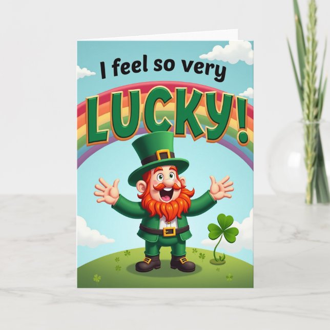 Carte de scène du lutin chanceux arc-en-ciel (Devant)
