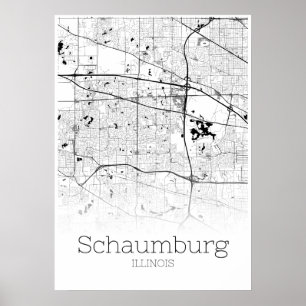Carte de Schaumburg - Illinois - Poster de la cart