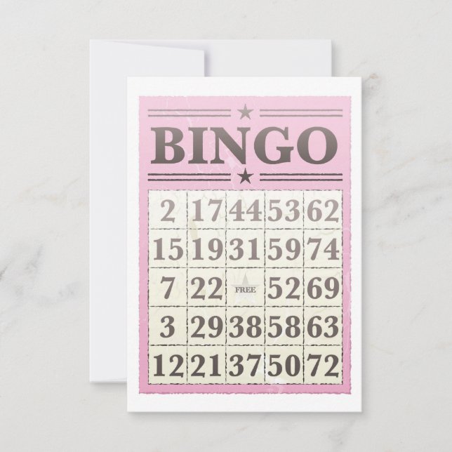 Carte de score de Bingo rose (Devant)