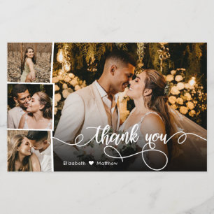 Carte de script de Mariage de Collage de Photo Bud