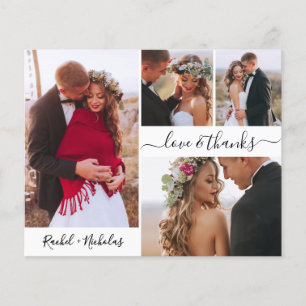 Carte de script de Mariage de Collage de Photo Bud