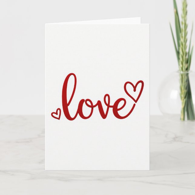 Carte de script pailleté Cœurs d'amour rouges (Devant)