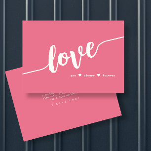 Carte de script rose "Love You Always Forever"