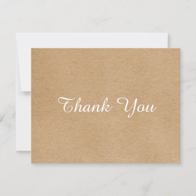 Carte de script rustique simple Merci d'entreprise (Devant)