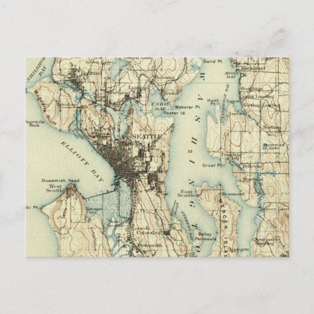 Carte de Seattle vintage (Devant)