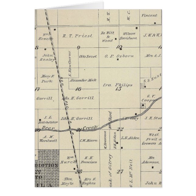 Carte de section du comté de T23S R25E Tulare (Devant)