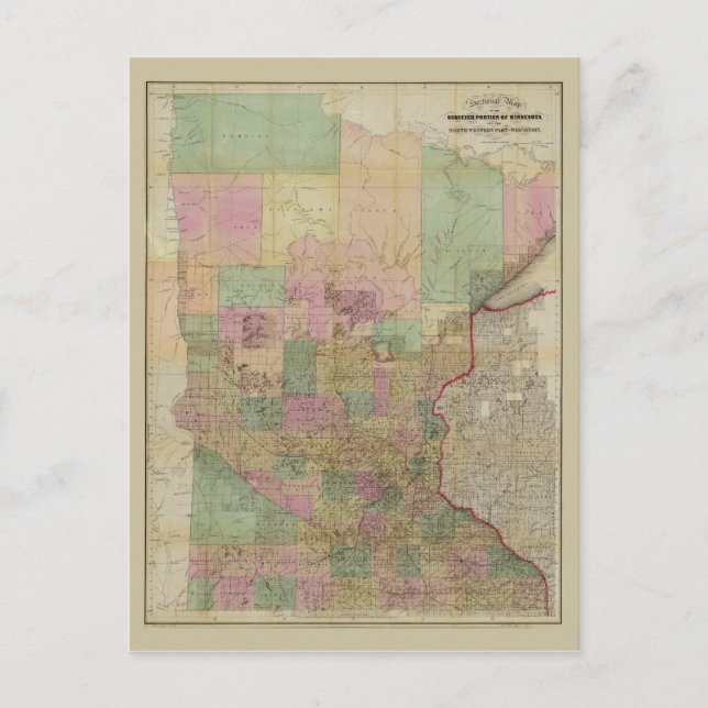 Carte de section du Minnesota (vers 1860) (Devant)