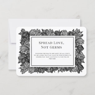 Carte de sécurité Mariage Roses Noir et Blanc