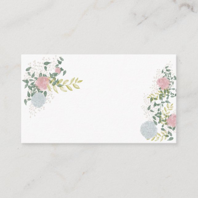 Carte de séjour mariage finement fleurie (Devant)