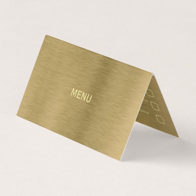 Carte de sélection du menu Faux Gold Metal Texture (Devant)
