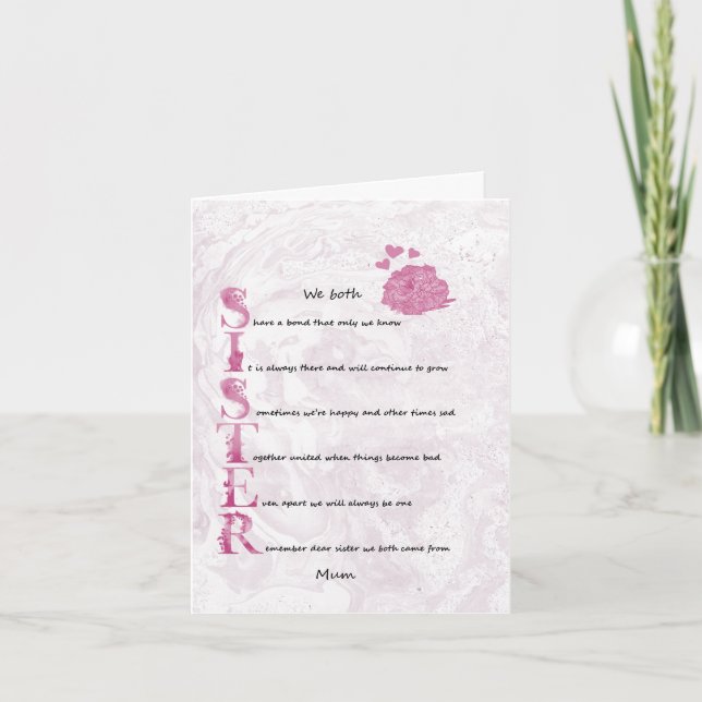 Carte de sentiment de soeur (Devant)