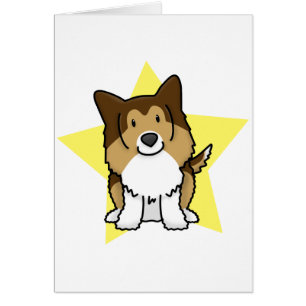 Carte de Sheltie d'étoile de Kawaii