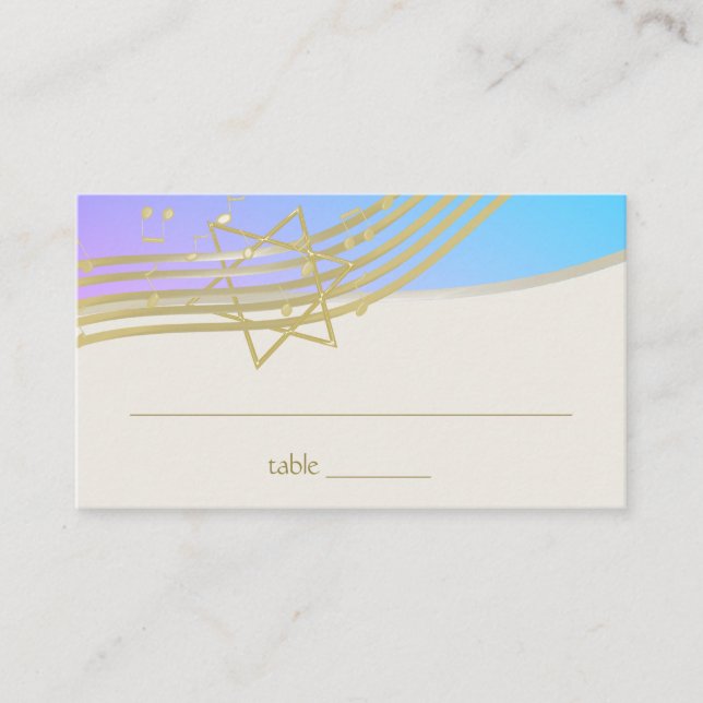 Carte de siège Bat mitzvah de musique (Devant)