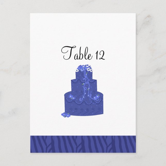 Carte de siège de table de gâteau Royal Blue Maria (Devant)