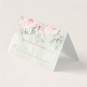Carte de siège de table d'hôtes Mariage Rose