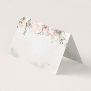 Carte de siège de table d'hôtes Mariage Rose