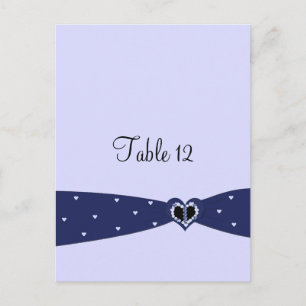 Carte de siège de table en ruban bleu marine