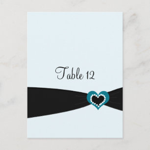 Carte de siège de table en ruban noir