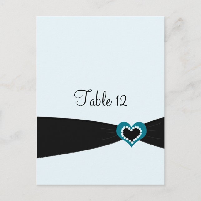 Carte de siège de table en ruban noir (Devant)