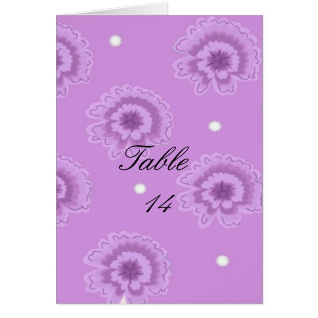Carte de siège de table fleurie violette (Devant)