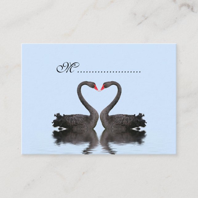 Carte de siège de table Romancing Swans Mariage Se (Devant)