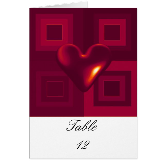 Carte de Siège de Table Rouge Rubis (Devant)