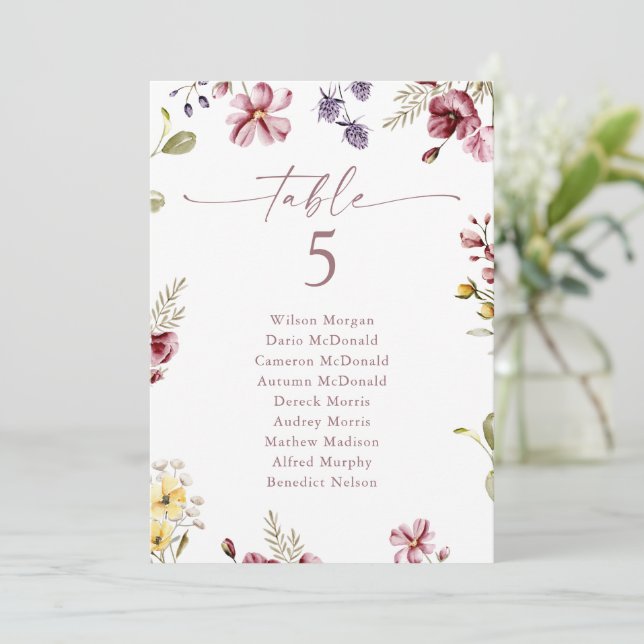 Carte de siège du Fleur sauvage Mauve (Debout devant)