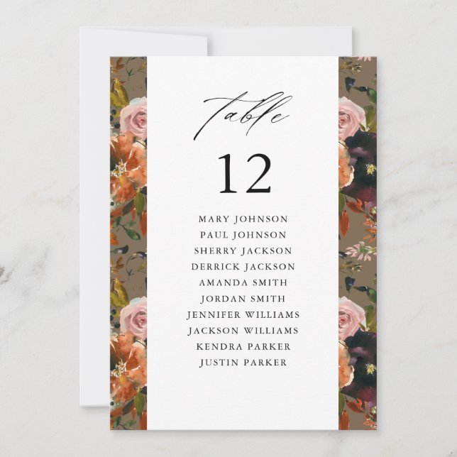 Carte de siège en or rustique, Tau violet (Devant)