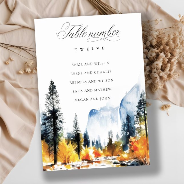 Carte de siège Mariage Chic Mountain Fall (Créateur téléchargé)