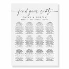 Carte de siège Mariage de calligraphie minimale si