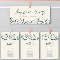 Carte de siège mariage en-tête Mountain Outdoor Ca