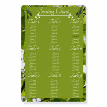 Carte de siège Mariage Feuille vert Blanc Imprimer