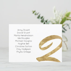 Carte de siège Mariage Gold Table 2