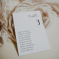 Carte de siège minimaliste chic Mariage