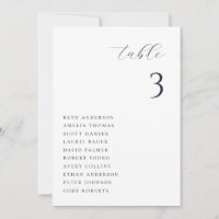 Carte de siège minimaliste chic Mariage