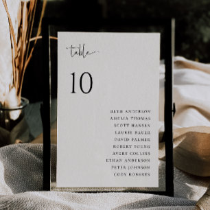 Carte de siège minimaliste pour Mariage