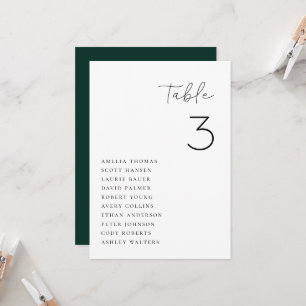 Carte de siège minimaliste pour Mariage