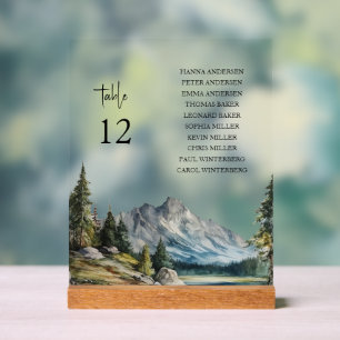 Carte de siège Mountain Lake Panneau supérieur de