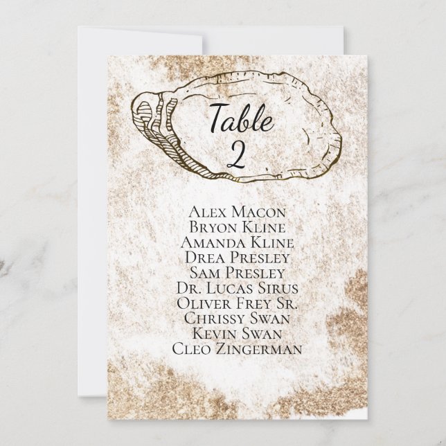 Carte de sièges de la plage Oyster Watercolor mode (Devant)