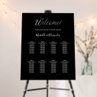 Carte de sièges mariage en noir blanc moderne