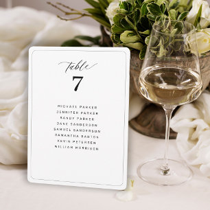 Carte de sièges minimaliste pour table mariage mod